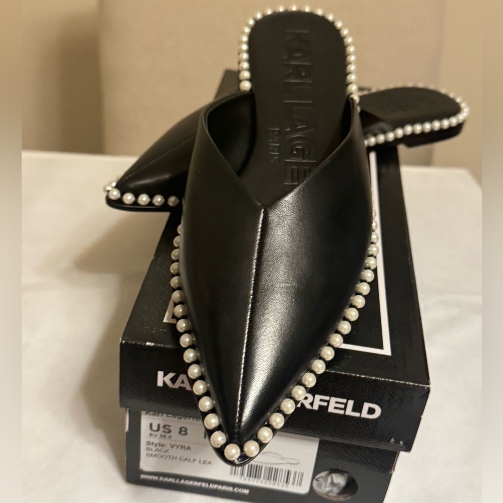 Black Karl Lagerfeld Paris Women's Vyra Mule Flats
